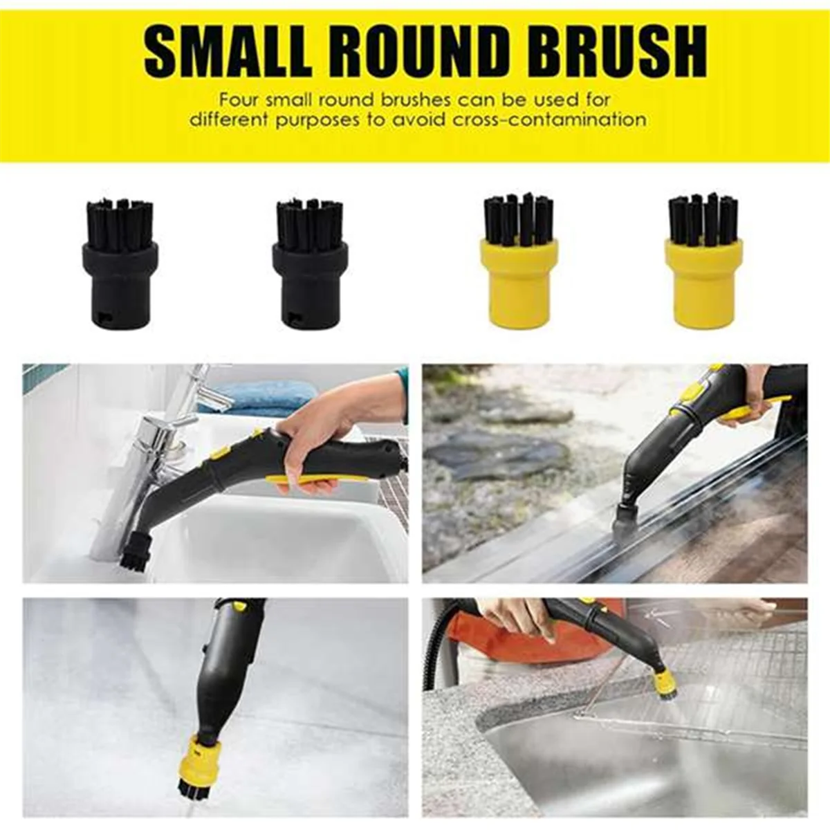 SEMOIC Stubborn Stain Remove Nylon Brush Nozzle Set for SC1 SC2 SC3 SC4 SC5 Steam Cleaner Part