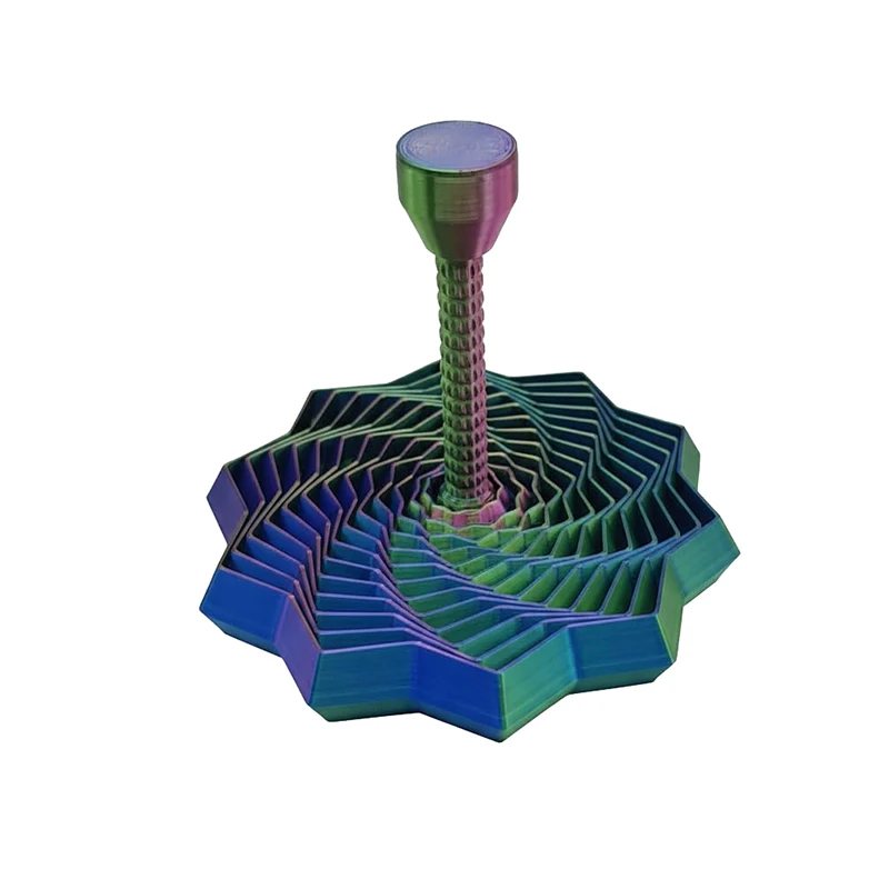 4.33Inch 3D Printed Expandable Fractal Fidget Star Octagonal Sensory Toy with Detachable Handle for Stress Relief