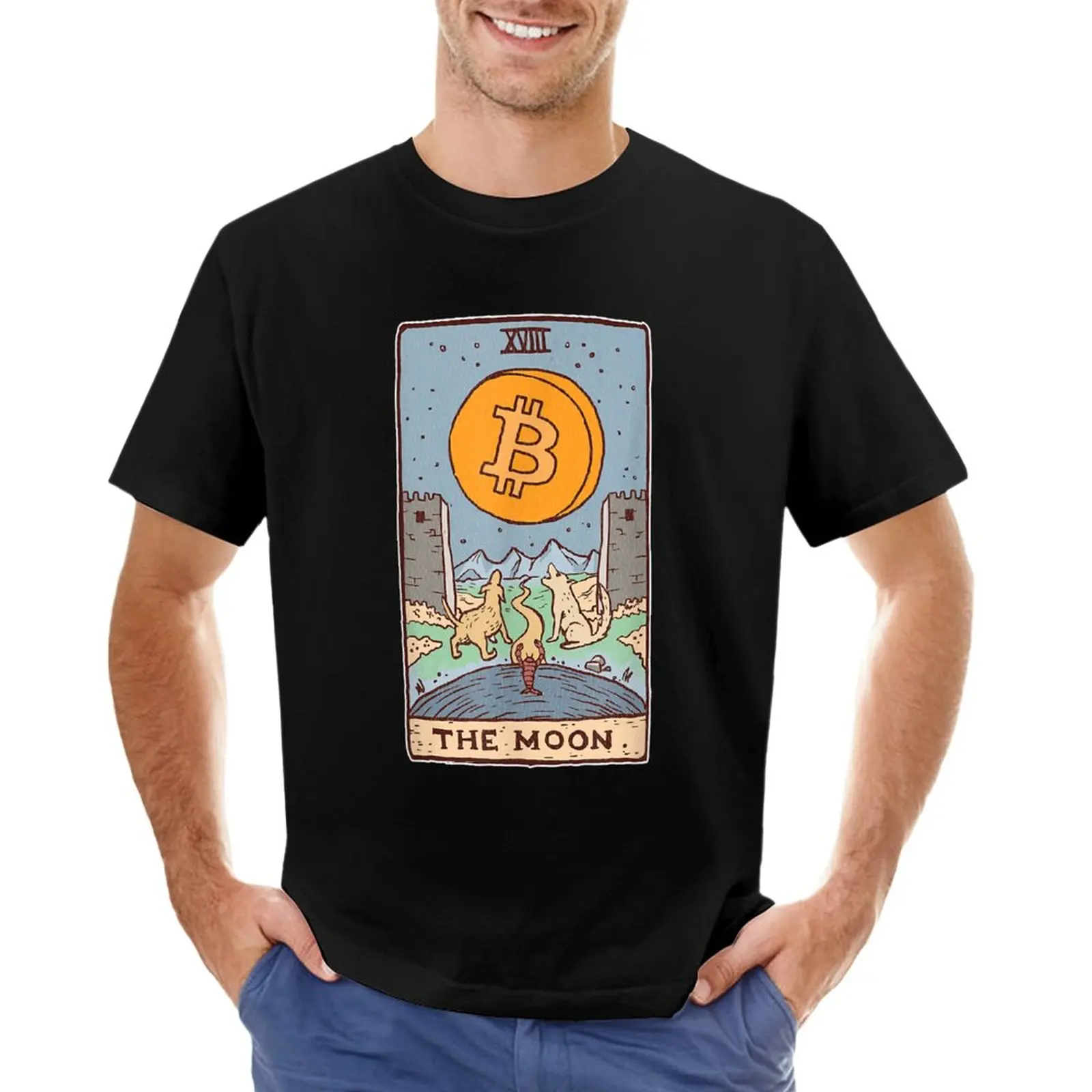 

Men Women Bitcoin Tarot Card T-Shirt Oversized t-shirt plus size t shirts mens t shirts pack