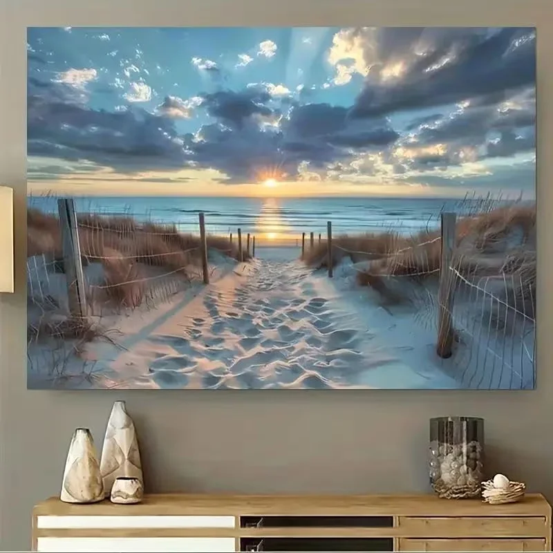2D plane 1 piece, modern fashion popular theme, including characters, flowers, landscape wooden frame cloth painting