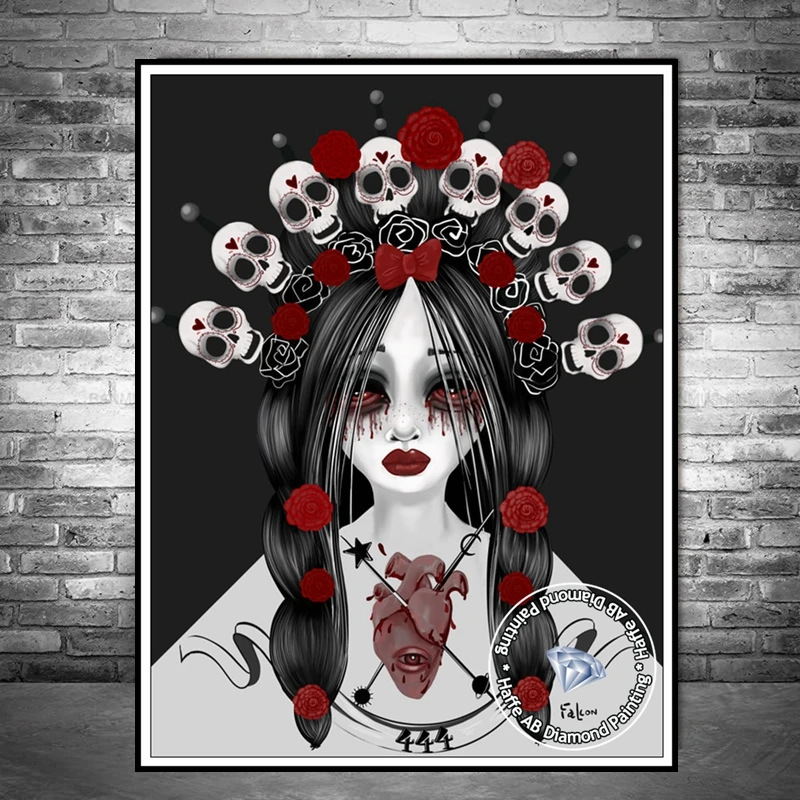 Horror Vampire Princess Girl AB Diamond Painting Kits Darkness Flower Woman  With Skull Art Embroidery Cross Stitch Wall Decor - AliExpress