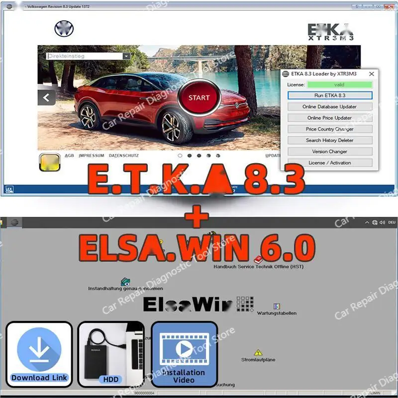 

2023 hot ELSA WIN 6.0 with E T/ K 8 .3 Newest Repair Software Group Vehicles Electronic Parts Catalogue for A-udi for V-W Auto