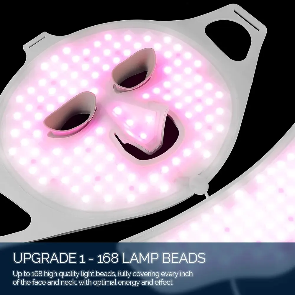 LED Facial Mask Foreverlily Face Neck Silicone 7 Colors LED Light Photon Therapy 3D Flexible Facial Beauty Mask Skin Brighten Skin Care