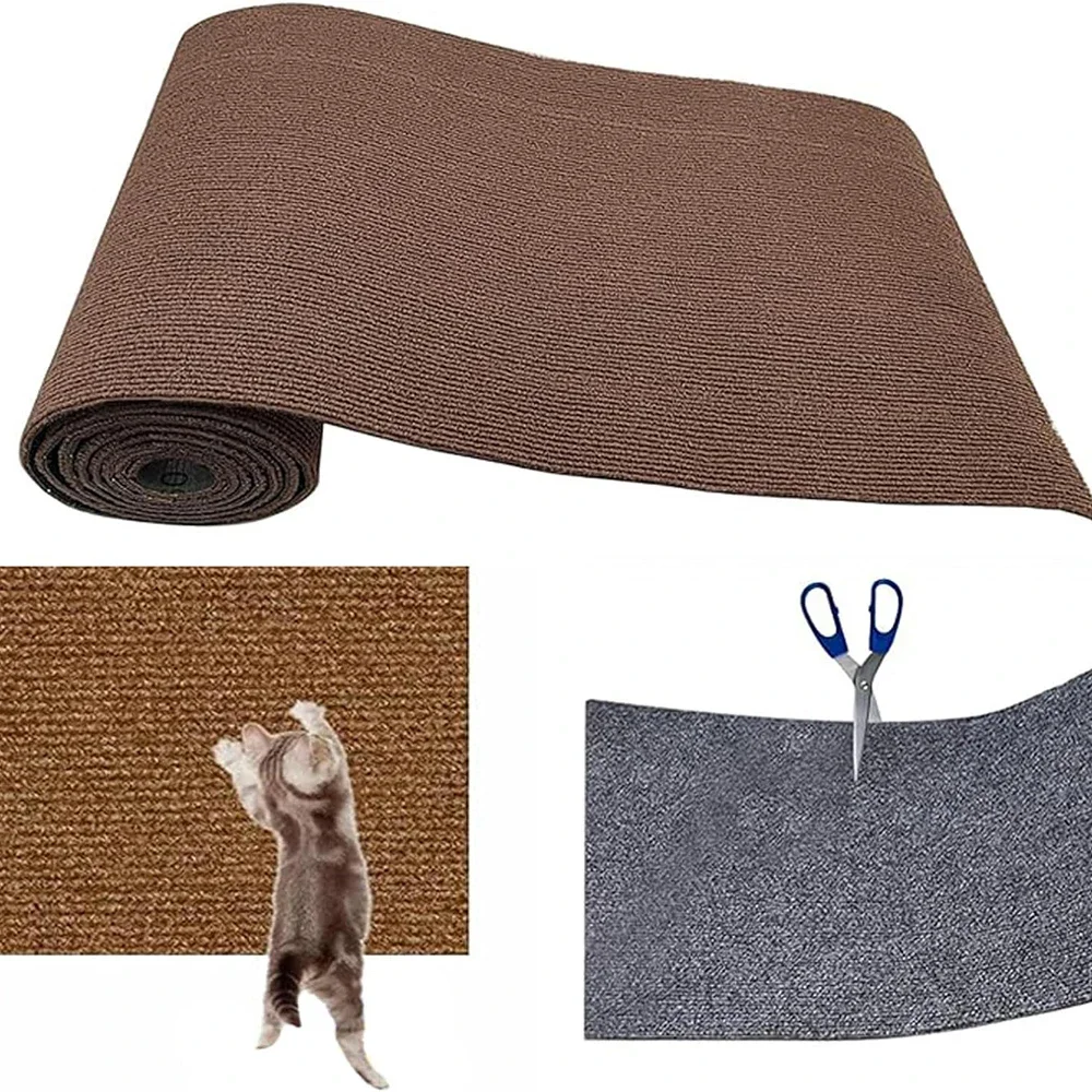 Trimmable Cat Scratch Sofa Mat,Self-adhesive Cat Scratching Carpet for Furniture Protection,Multi-Purpose Cats Scratching Pad 6