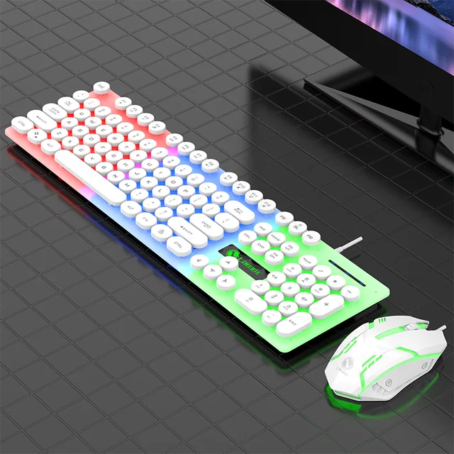 Lighting USB Wired Keyboard Desktop Laptop Luminous Keyboard Mouse Set Office Game Keyboard Mouse 3