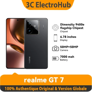 Realme GT 7, Dimensity 9400e Flagship 5G, 6,78 pollici, dispositivo di raffreddamento 120 Hz, ricarica rapida 120 W, 7000 mAh, 50 MP 2X, IP69