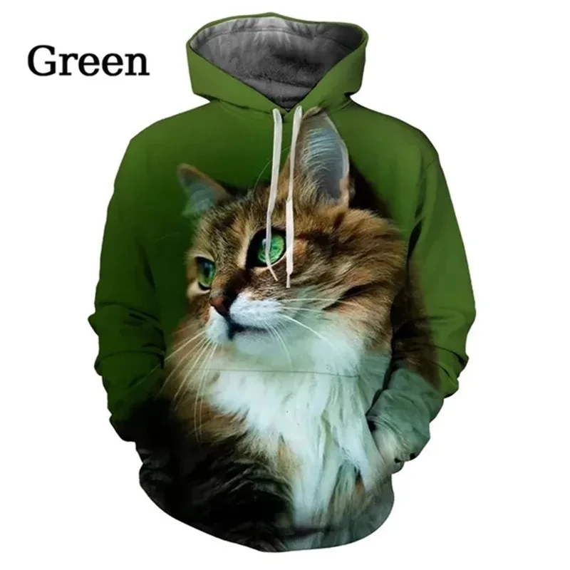 thumbnail image 1 of Sudadera con capucha con estampado 3D de lindos gatos para hombres y mujeres, sudaderas con capucha divertidas con gatos, sudaderas casuales, ropa de calle, 1 of 5