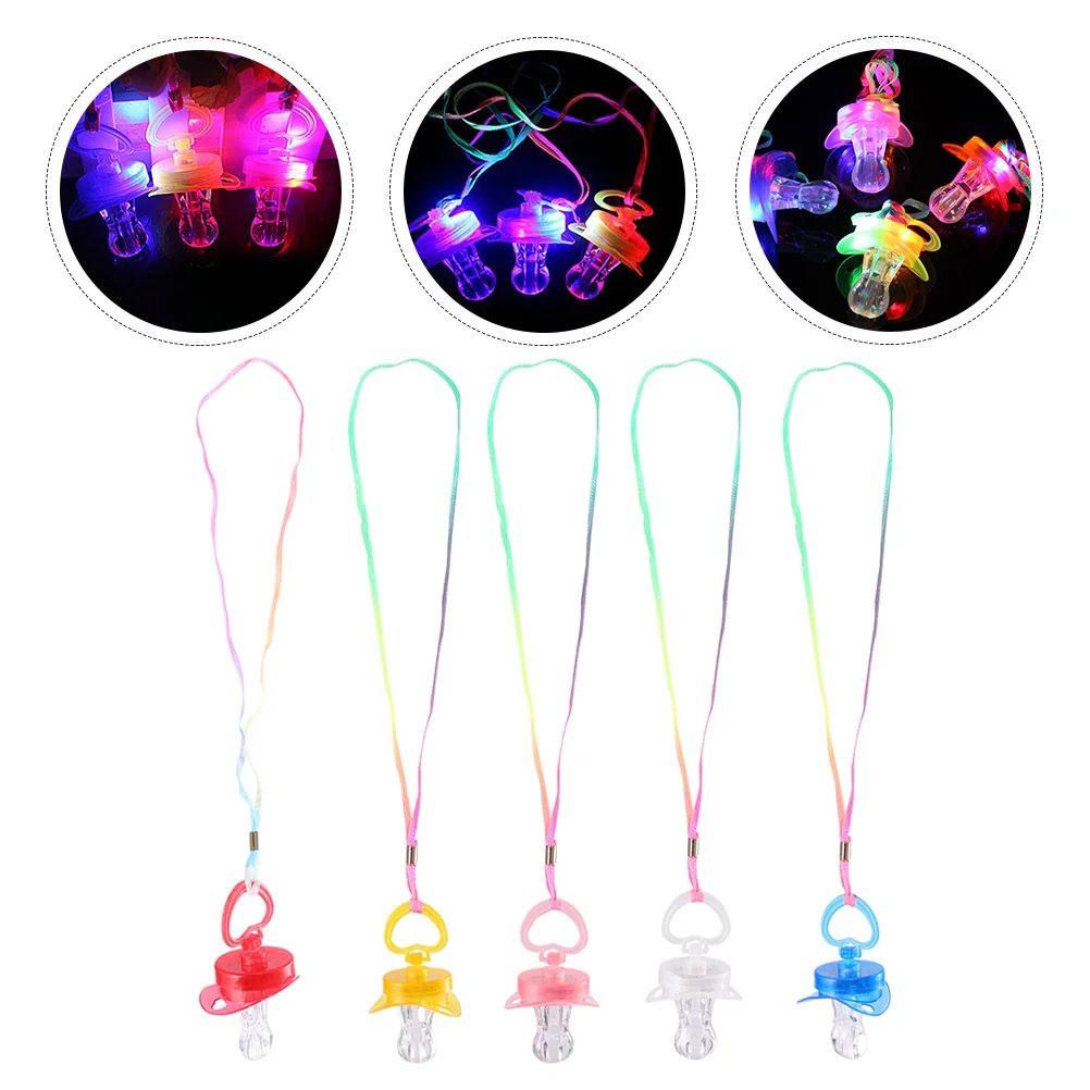 

Glow in The Dark Party Supplies Flash Pacifier Whistle Choker Necklace Children