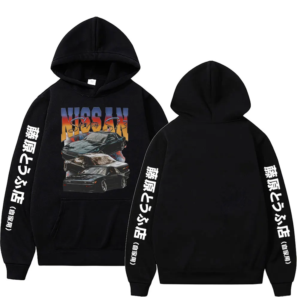 

Anime Drift AE86 Initial D Graphic Print Hoodie Car RX7 R32 Skyline GTR JDM Hoodies Autumn Winter Men Manga Oversized Sweatshirt