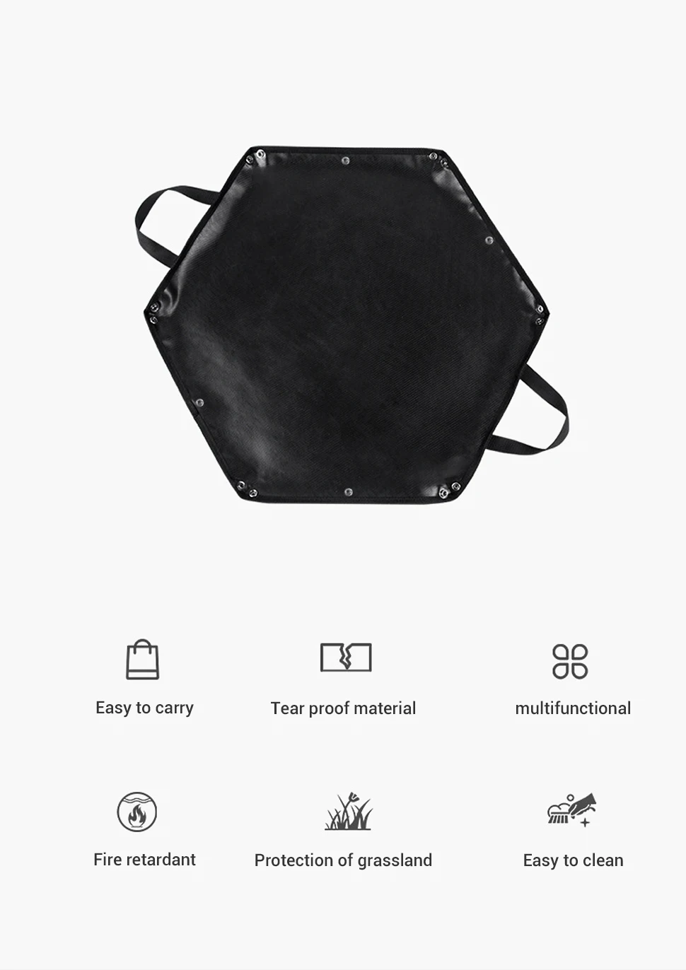 WESTTUNE Camping Feuerfeste Matte Outdoor Grill Picknick Isolierung Matte Fiberglas Outdoor Anti Flamme Isolierung Pad Schutz – Detail 2