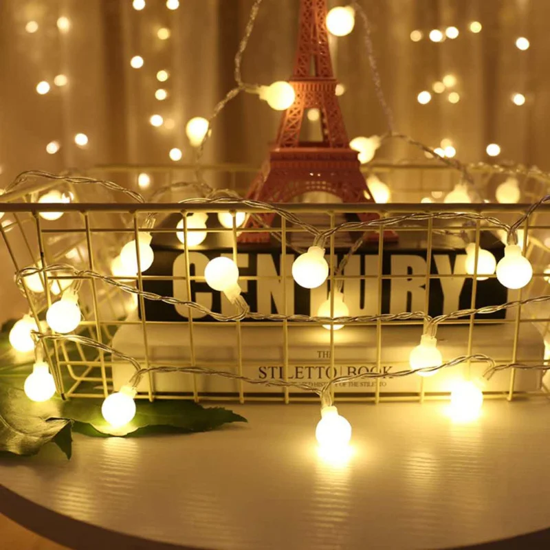 

1.5/3/610M Snowflake Balls LED Fairy String Lights Battery USB 220V Operated Wedding Christmas Outdoor Room Garland Decorations