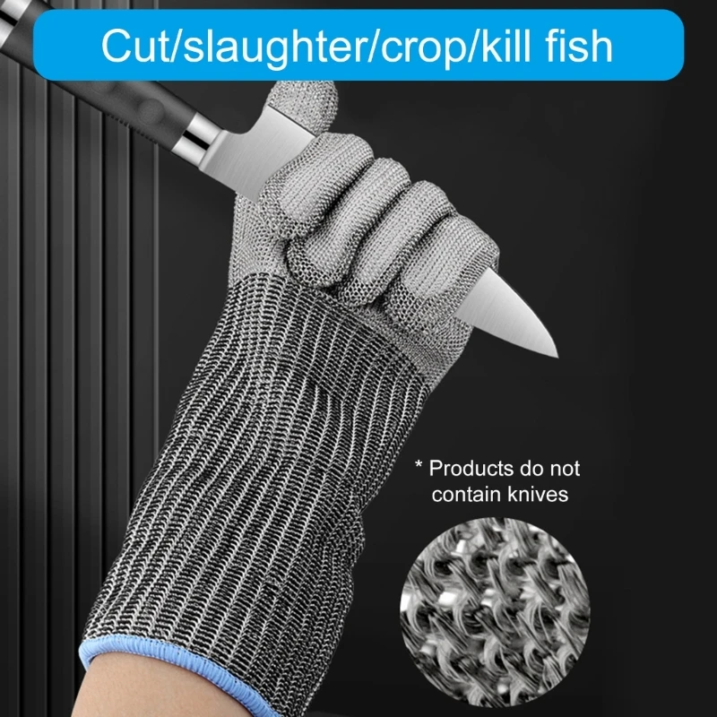 Cut Resistant Gloves Stainless Steel Metal Mesh Chainmail Gloves 3