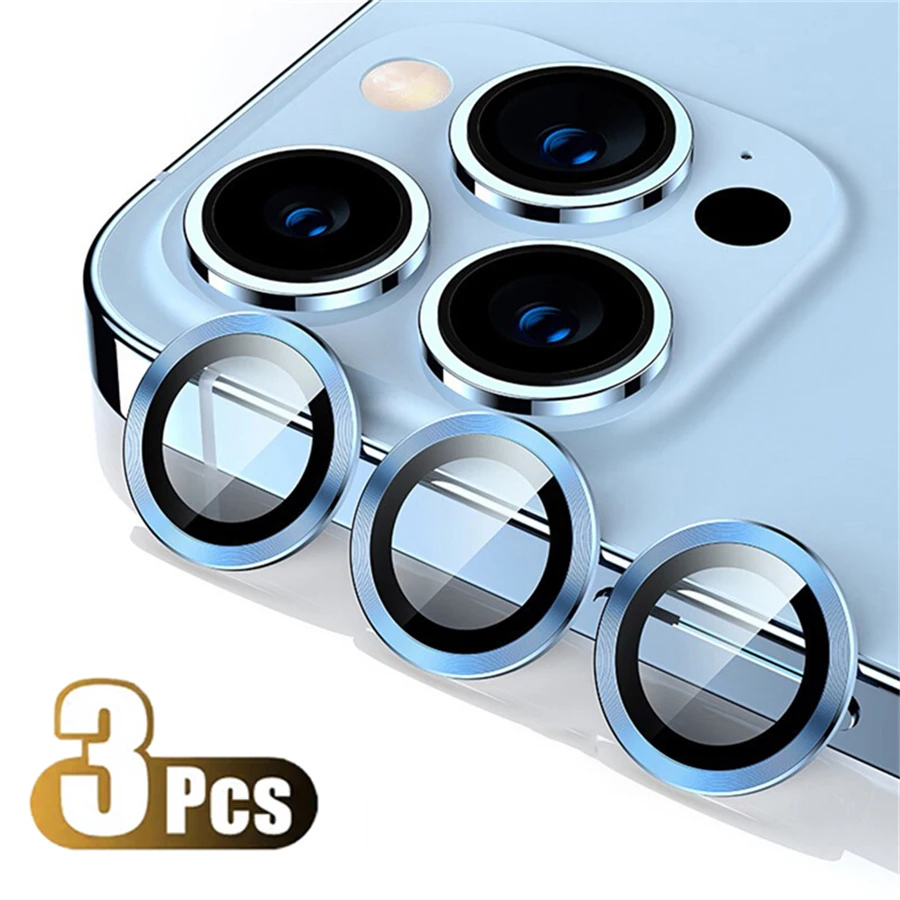 Premium Titanium Camera Protector with Tempered Glass Lens Cover Cap