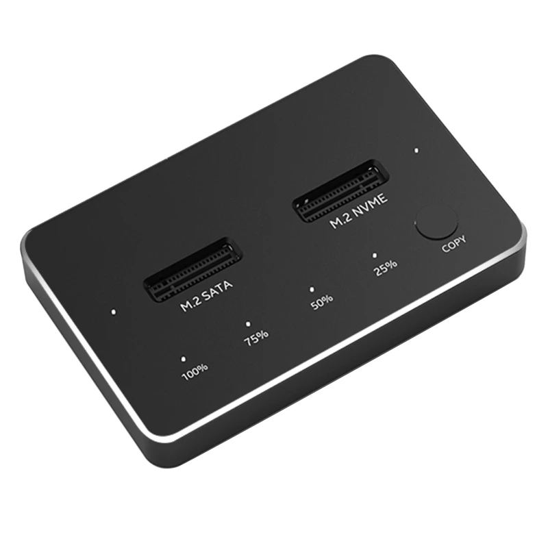M.2 NVMe 듀얼 베이 내부 하드 드라이브 도킹 스테이션용 알루미늄 USB 3.1 S 드롭 배송용 HDD SSD 인클로저