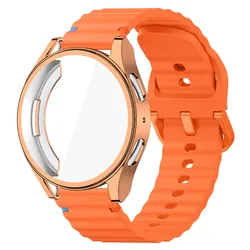 Enhanced Silicone Strap with TPU Protective Case for Smartwatches | Sport Bracelet Accessory (Orange)