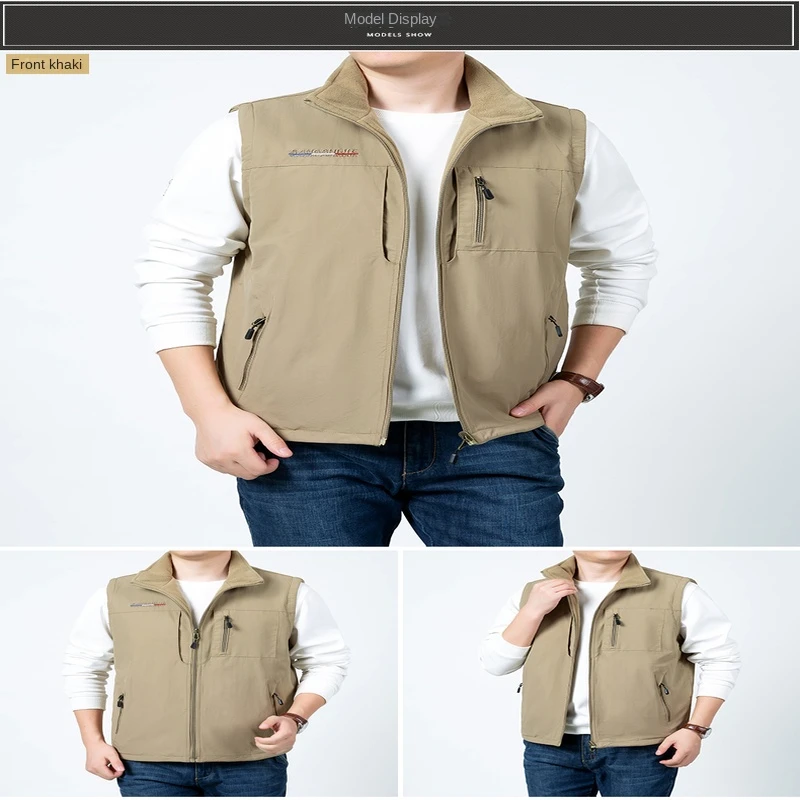 Sleeveless Jacket Men's Clothing Free Shipping Vests Vest Work Winter MAN Multi-pocket Waistcoat Best Autumn Hunting Fishing Zip