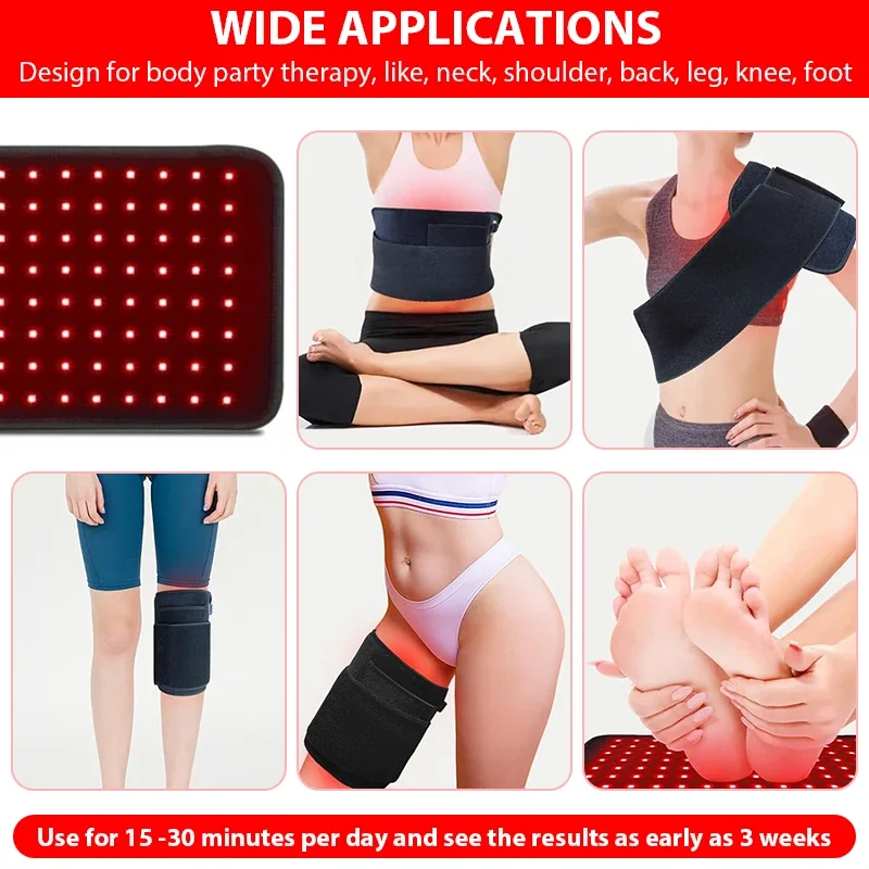 LED Red Light Belt 660nm&850nm Infrared Light Therapy Pad 120Pcs light therapy belt For Body Relief care Fatigue Deep