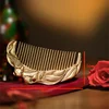 Copper Collection Copper Carving Health Care Pure Copper Comb Anti-static Lotus Comb Lettering Gift Home Bathroom 2