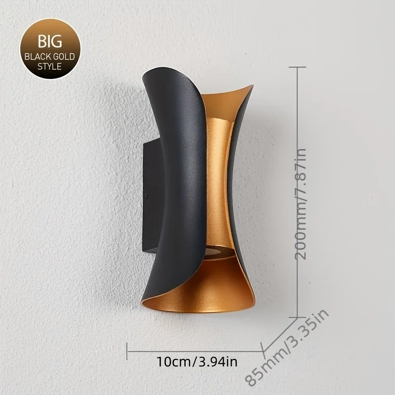 LED 벽 램프 10W 알루미늄 IP65 방수 야외 벽 조명, 정원 베란다 현대 실내 북유럽 스콘스 램프 장식, 1 개