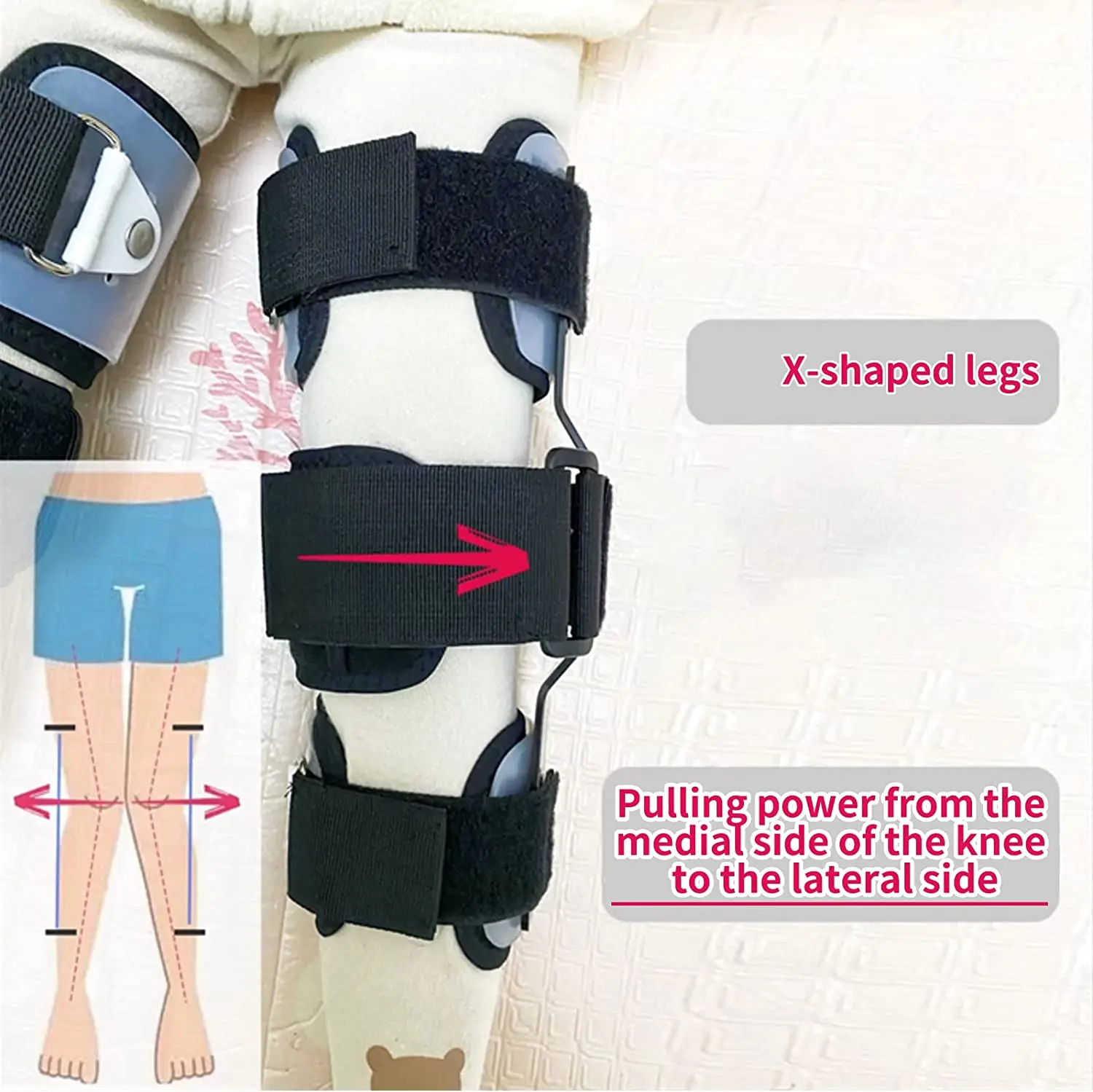 GHORTHOUD Kids O/X Leg Posture Corrector Brace Knees Valgus Straighten Bow-legged Correction Braces Adjustable 4