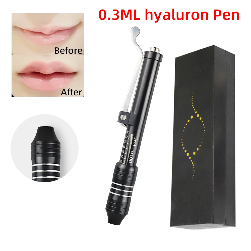 2 IN 1 High Density Metal High Pressure Hyaluronic Acid Pen For Anti Wrinkle Lifting Lip Hyaluron Gun Atomizer Lip Injection Pen