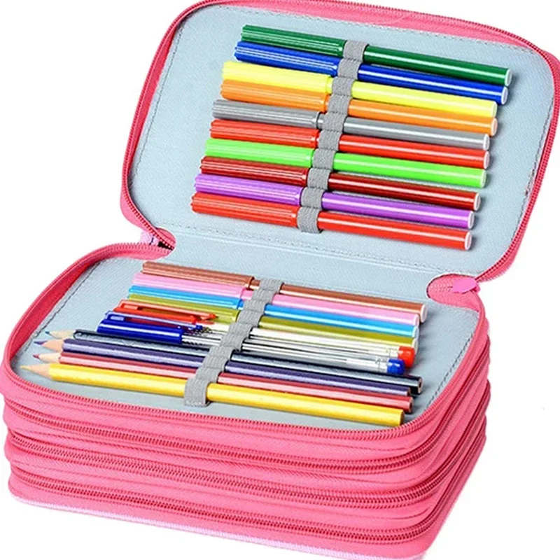 Large Capacity 96 / 192 Slots Multi-Layers Zipper Pen Organizer