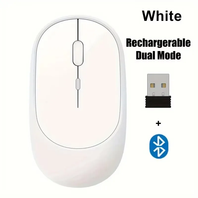Rechargeable Dual Mode Wireless Mouse with Silent Clicks