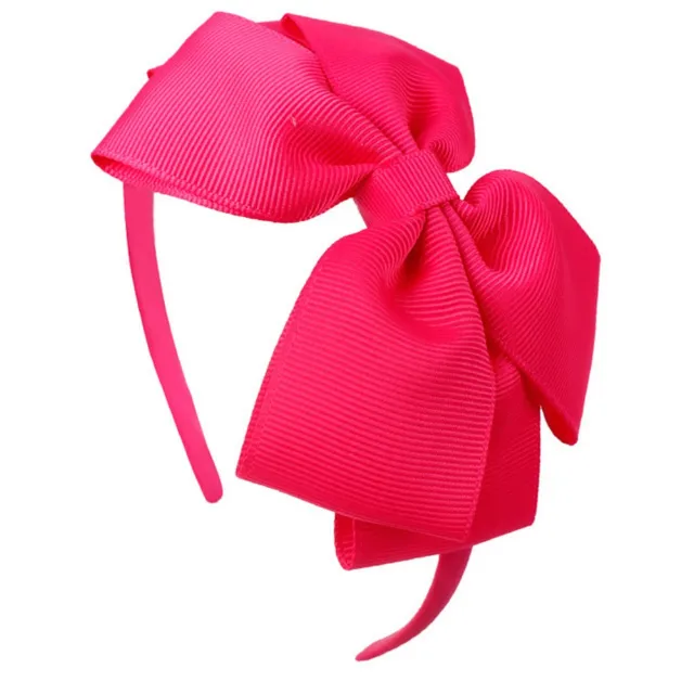 Oaoleer Hair Accessories 4'' Bow Hairband for Girls Handmade Solid Ribbon Headbands with Satin Hoops Kids' Daily Life Headwear 5