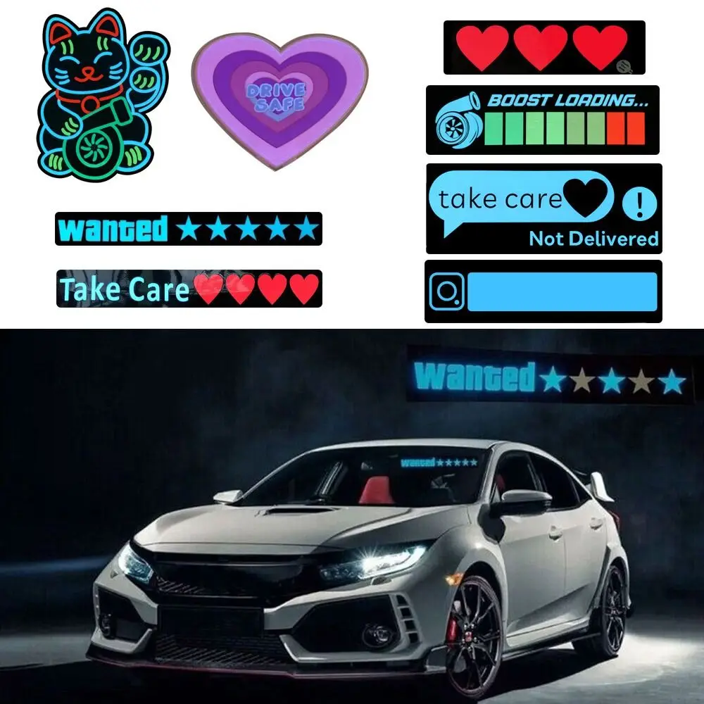 Fashion Led Car Sticker Parabrezza Sticker Segni Di Sicurezza Decorazione Sticker Car Window Decalcomanie Auto/Moto Accessori