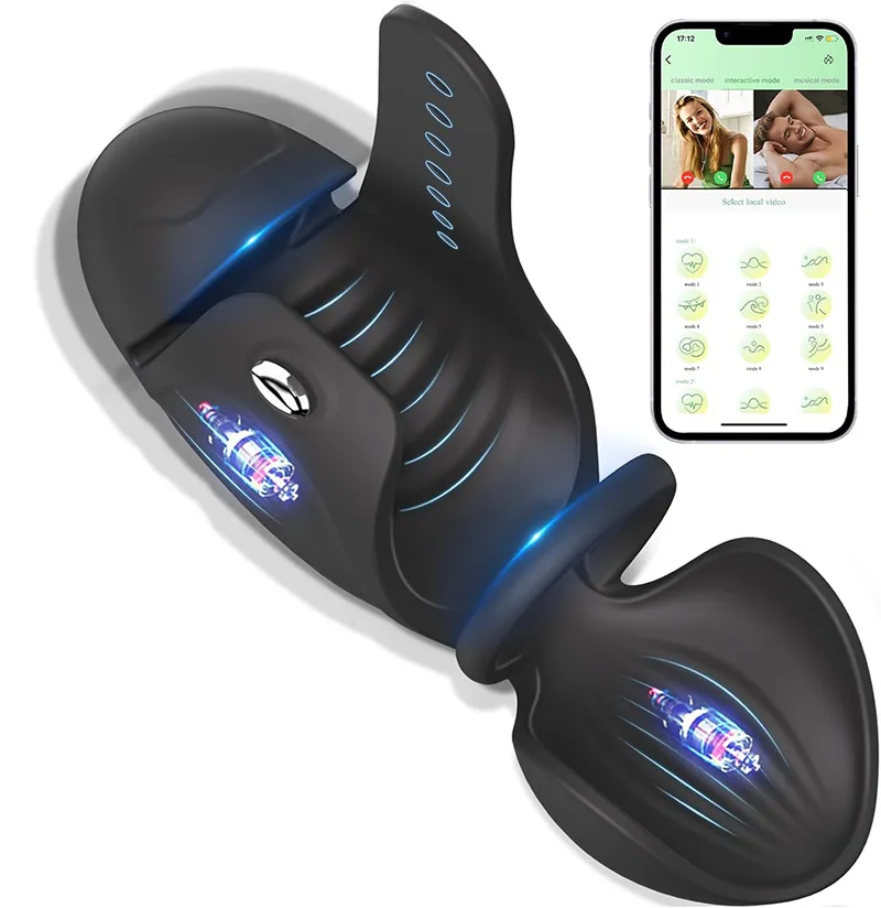 4 in 1 Adjustable Male Masturbator Penis Vibrator Trainer for Men Adult Sex Toys Stroker with Cock Ring Testicle Masturbators