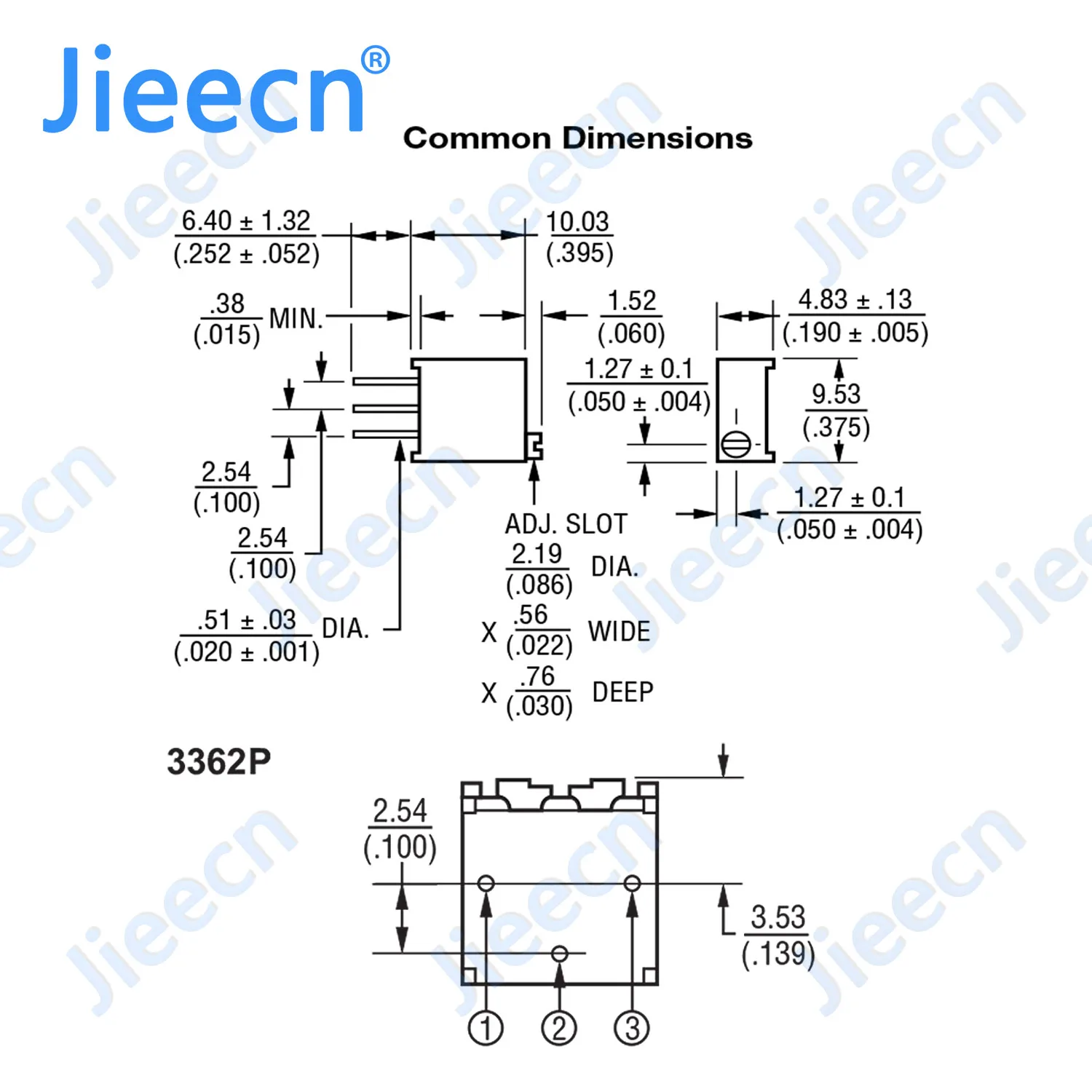 50PCS 3362P 100R-1M Trimming Potentiometer Chinese High Quality 3362P-1-101 201 501 102 202 502 103 203 503 104 204 504 105 10K