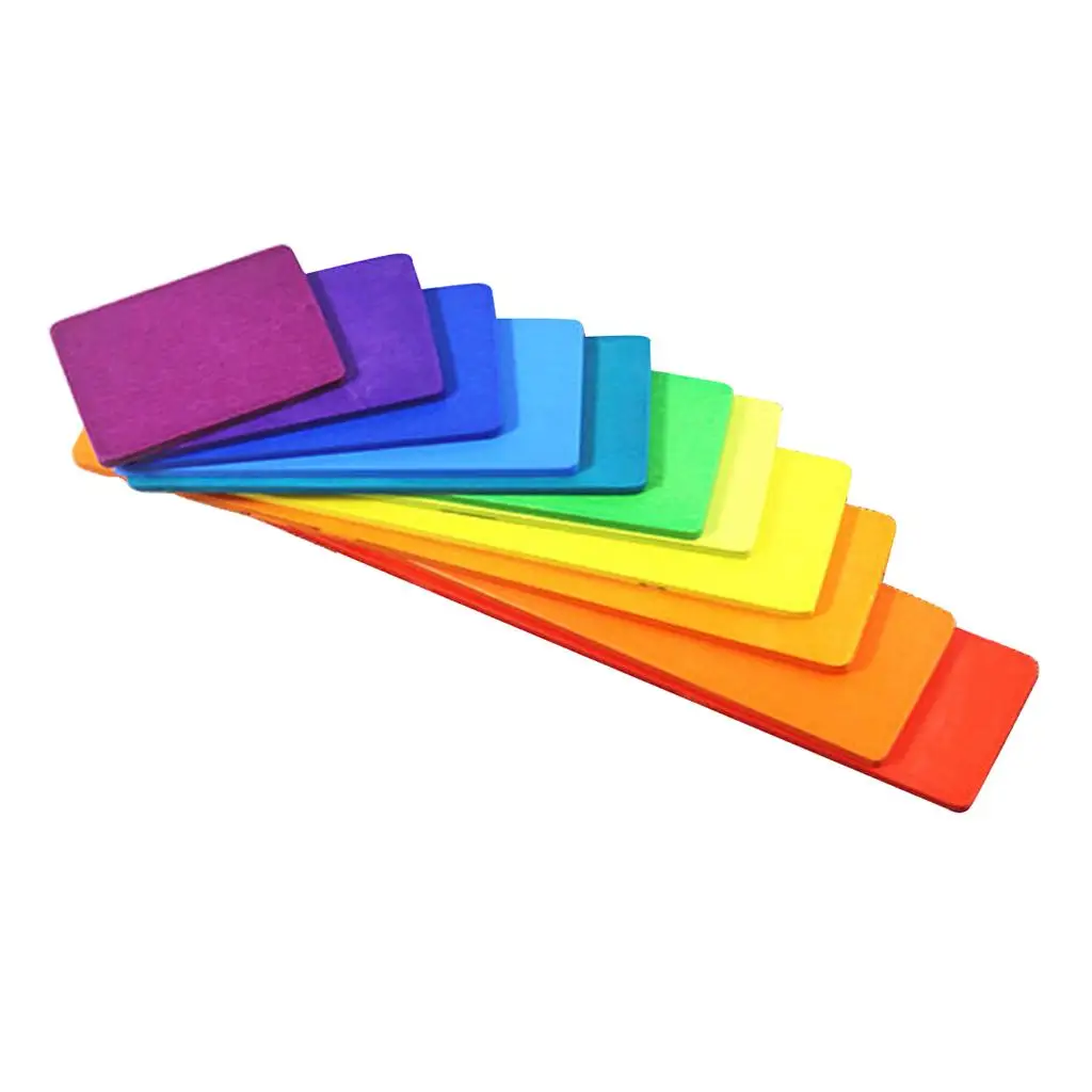 

11 montessori toys Handmade Rainbow Wood Construction Panels