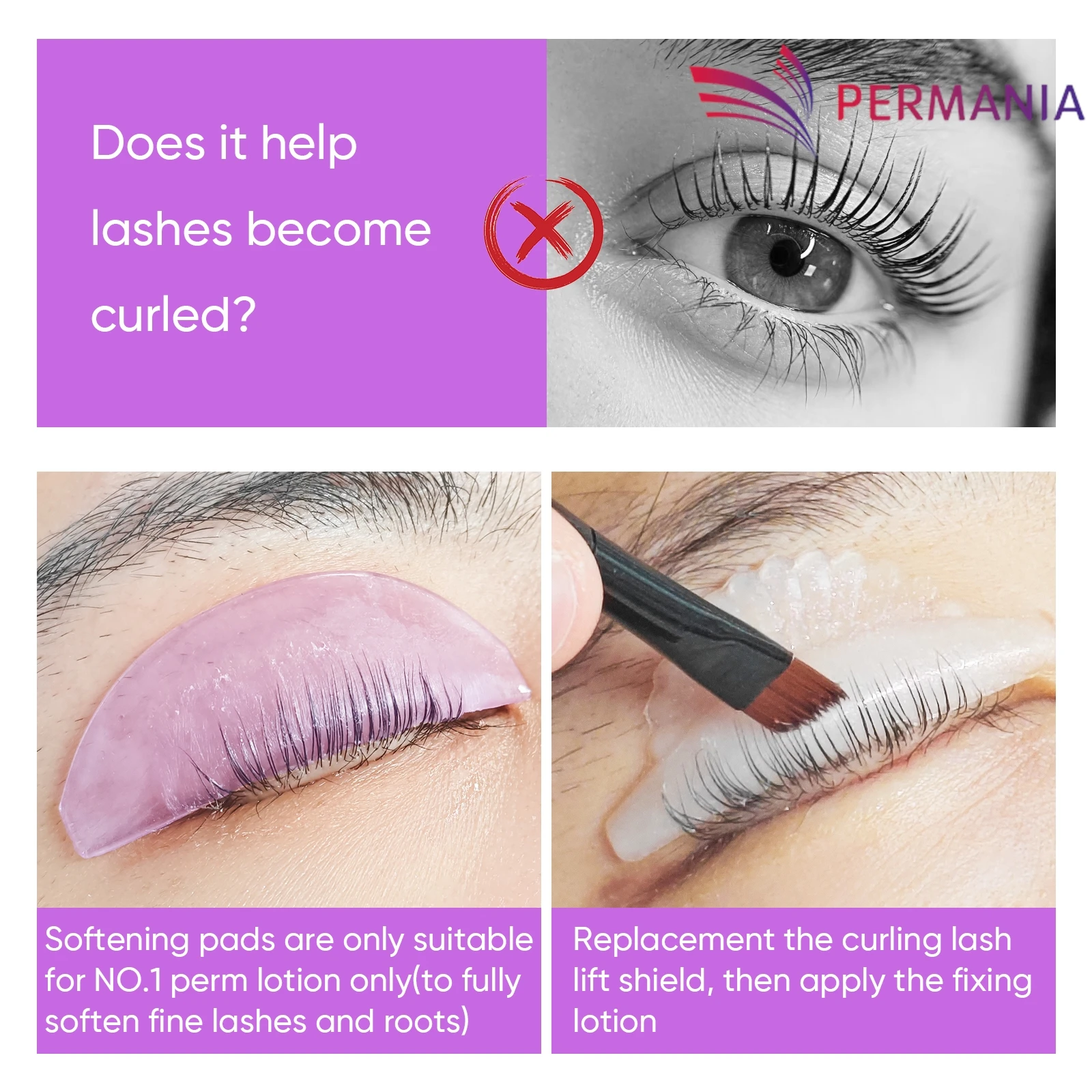 Silicone Lash Perm Pads Softening Lifting Lashes Rod Shield Self-Adhesive 3D Eyelash Curler Accessories Makeup Tool PERMANIA 2PC