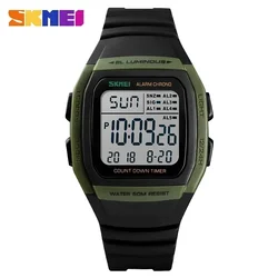 Enhanced Product Title: 

SKMEI Chrono Countdown Men's Luminous Digital Sport Watch (Army Green)