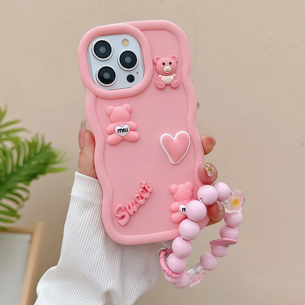 thumbnail image 1 of Funda de teléfono con anillo de corazón de oso para OnePlus 11 6 7 8T 7T, 12 12R 11R Nord CE 4 3 2 CE4 CE3 CE2 Lite ACE ACE3 N20 5G, funda suave, 1 of 4