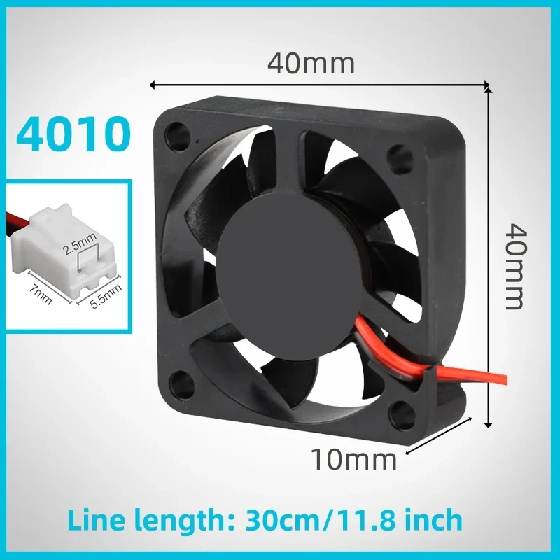 Ventilador sem Escova para Impressora 3d 10 Pcs 4010 ou 3010 dc 12v 24v Fios Extrusora Hotend J-head - Imagem 6