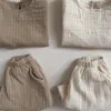 2025 Summer New Baby Sleeveless Clothes Set Infant Boy Girl Solid Breathable Vest + Shorts 2pcs Suit Toddler Versatile Outfits 6
