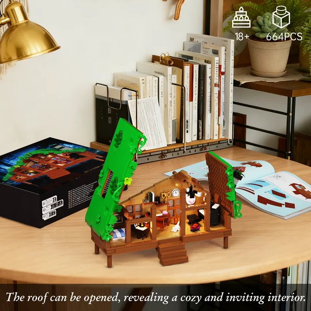 11259-e1c6a5.png Folk Cabin Building Blocks Set Forest Cabin House Bricks Toys Christmas, Birthday Gifts for Girls Adult (664 PCS)