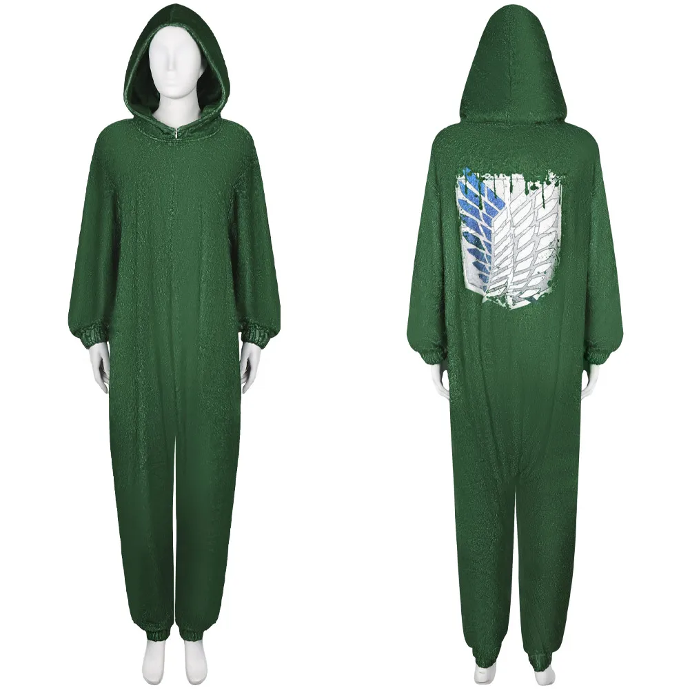 

Attack on Titan Cosplay Pajamas Costume for Adult Men Women Soft Plush Sleepwear Winter Warm Outfits Disguise Halloween Suit
