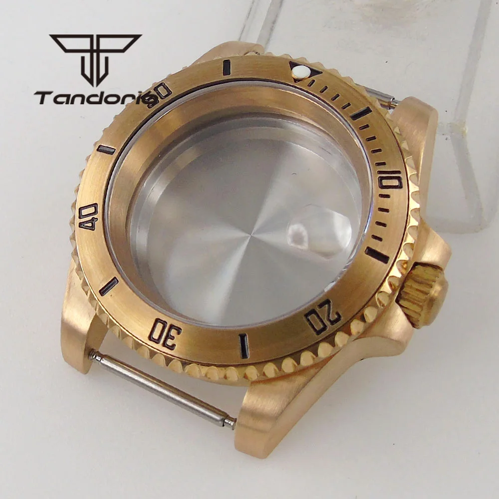Safira Cristal Rotativo Moldura Parafuso Coroa Dive Case Bronze Nh34 Nh35 Nh36 Eta2824 Pt5000 Movt Real Personalizado 40 mm 200m
