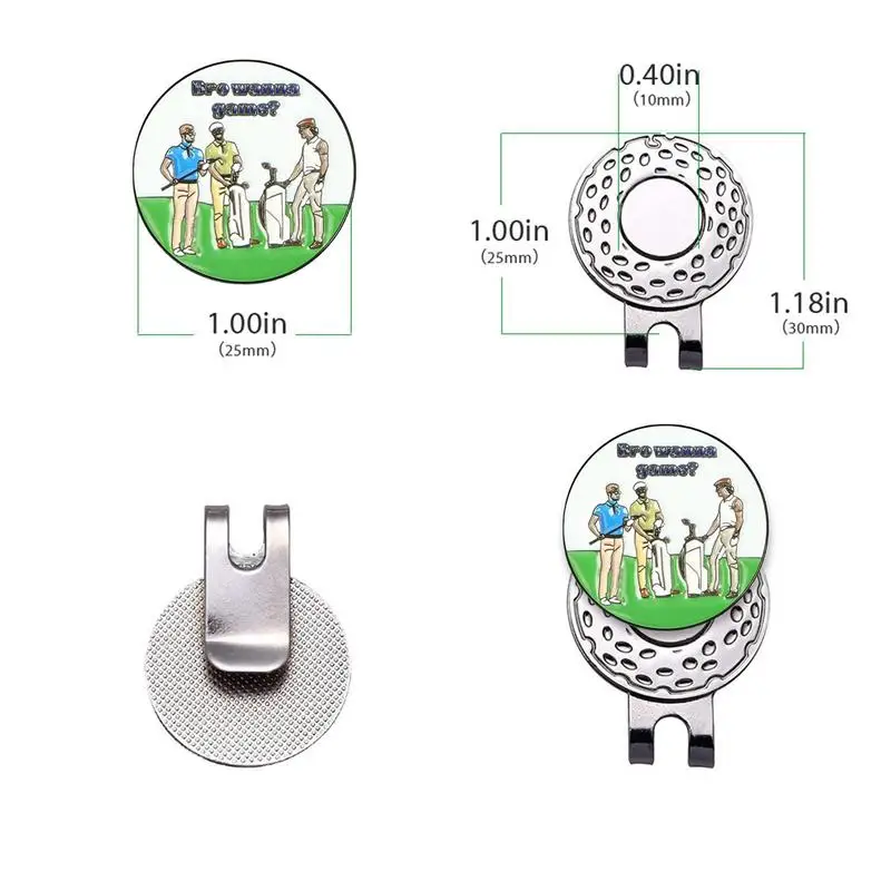 25mm Golf Ball Marker Hat Clip With Strong Reinforced Magnets For Secure Metal Ball Markers In Place