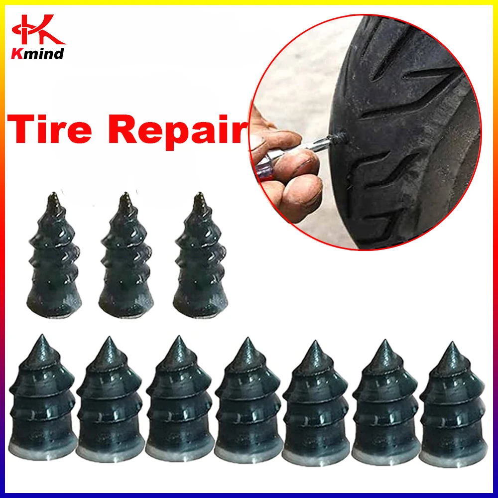 

10 Pcs Vacuum Tyre Repair Set Nail Kit for Wheels Car Motorcycle Scooter Rubber Tubeless Tire Repair Tool Glue Free