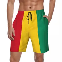 Jamaican Lion Flag Gym Shorts Summer Cool Printing Classic Beach Shorts Male Sports Surf Breathable Custom DIY Beach Trunks 1