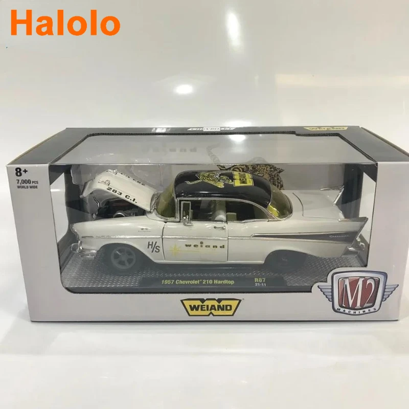 

1:24 1957 Chevrolet Hardtop Four Door Linkage Steering Wheel Diecast Metal Alloy Model Car Toys For Children Toy Gift Collection