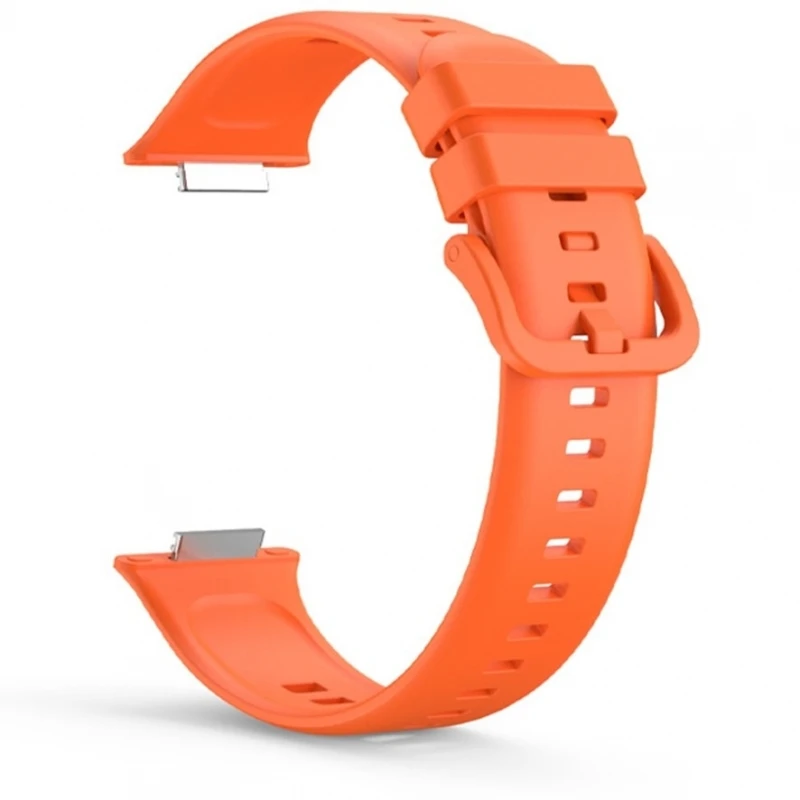 Cinturino Compatibile Per Huawei Watch Fit 2 Fibbia In Gomma Siliconica Arancione # Huawei Watch Fit 2