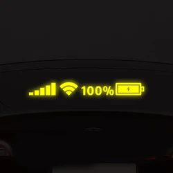 Reflective Car Vinyl Wifi Battery Funny Sticker - Auto Decor Accessory (Yellow)