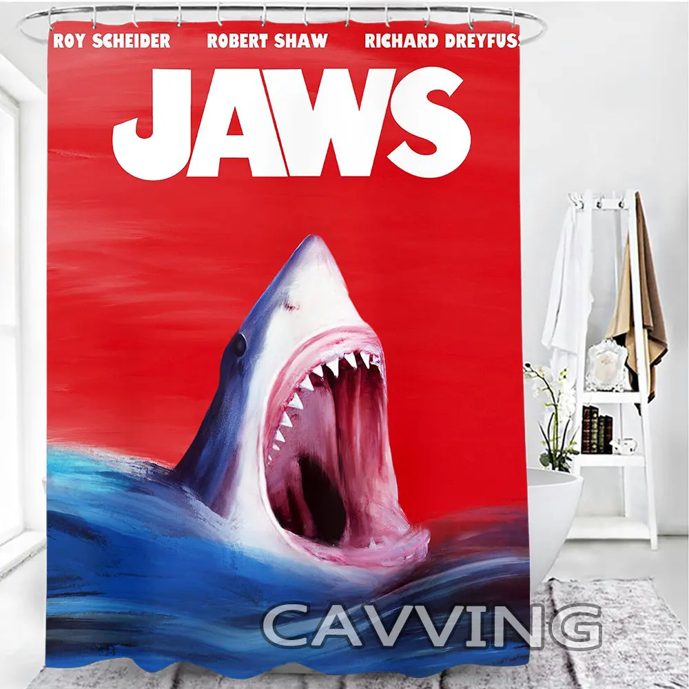 JAWS 3D Shower Curtains Waterproof Bathroom Curtain Anti-slip Bath Mat Set Toilet Rugs Carpet  Home Decor   J01