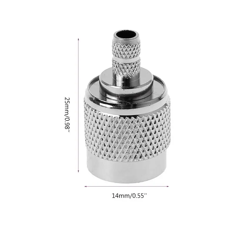 Connettore Coassiale Rf Con Maschio Tnc A Crimpare Nichelato Per Cavo Rg58 Rg142 Rg400 T5Ef