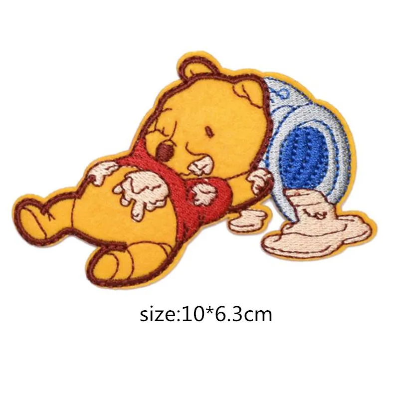 1PCS Winnie the Poo  Embroidered Cute Bear Badge Big Plush Patch Clothing Accessories DIY Clothing Jacket Hand Sewing Decorative 