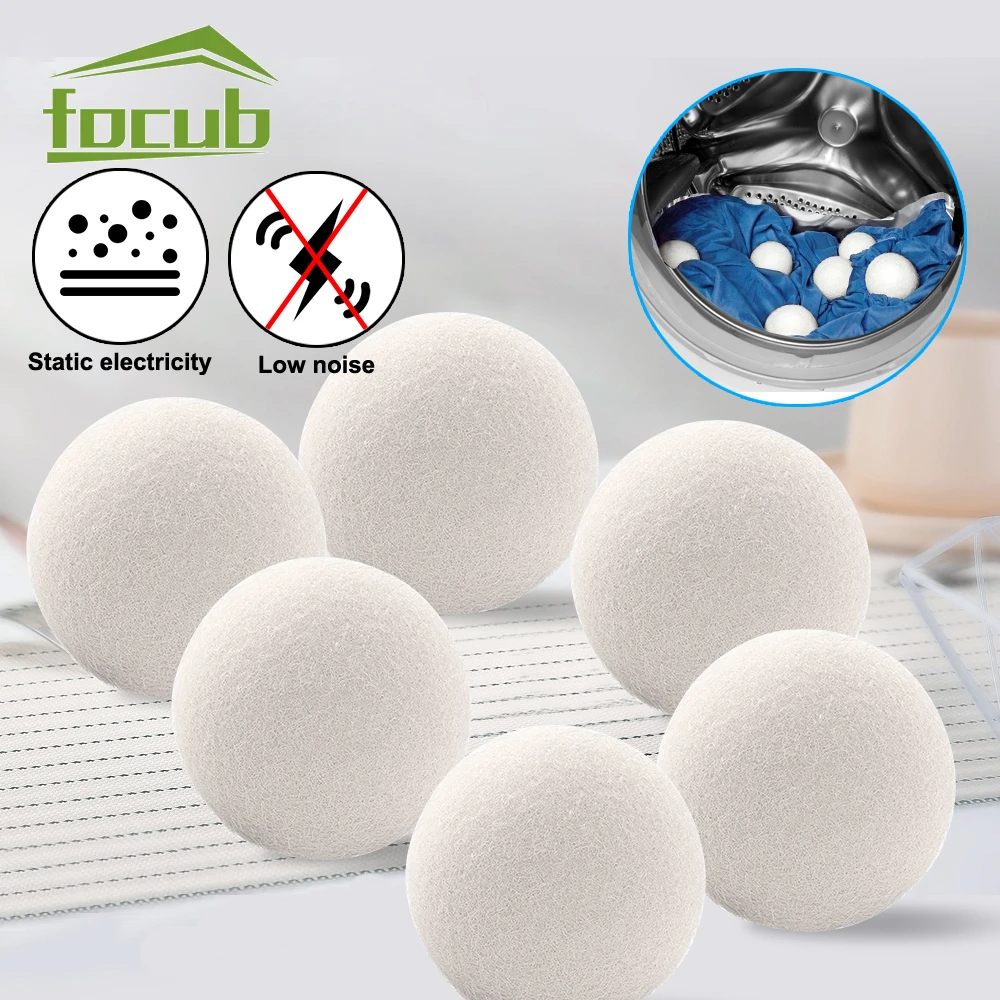 Reusable Wool Dryer Balls Fleece Dry Kit Ball Fabric Softener dryer sheets Laundry Washing Machine Accessories Home Washing 6PCS